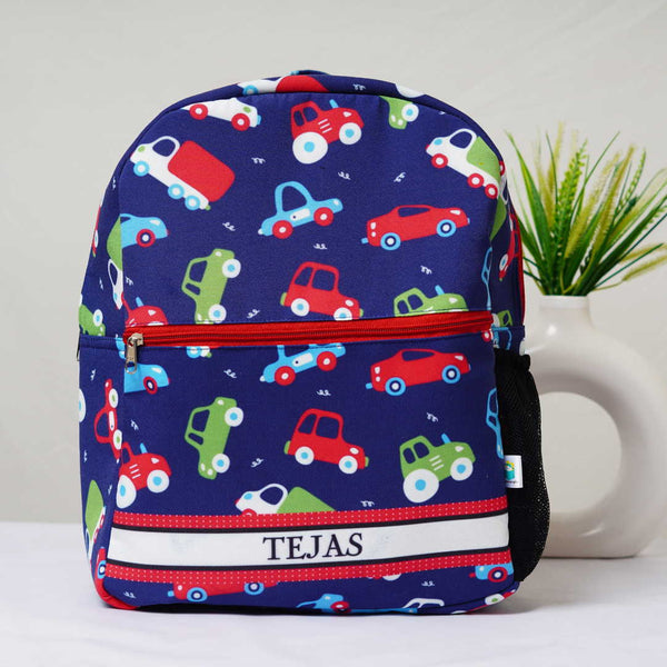 Personalised Car Printed Kids Bag Pack